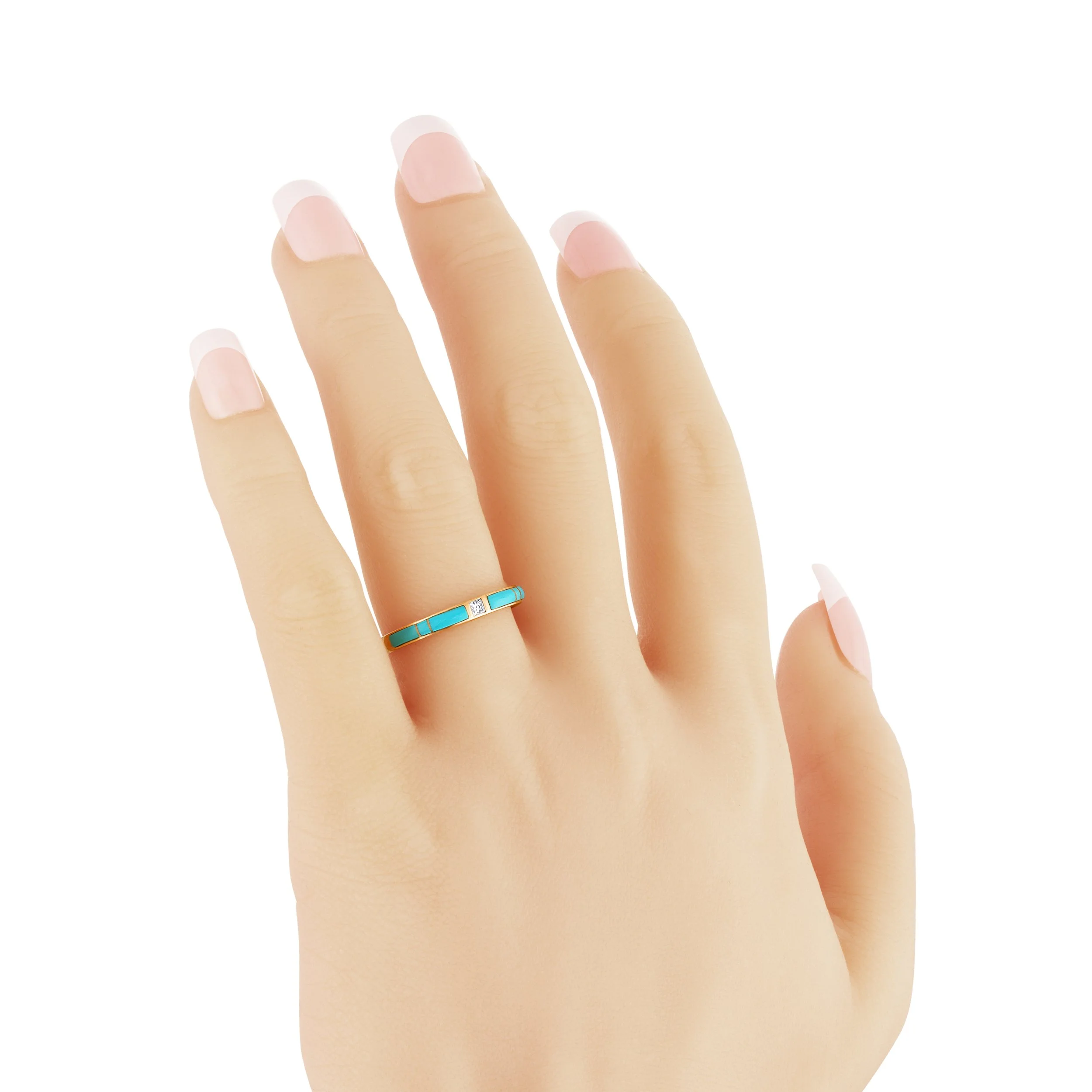 Turquoise Crest Ring – Luxury Sleeping Beauty Turquoise & Diamond